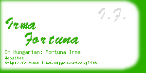 irma fortuna business card